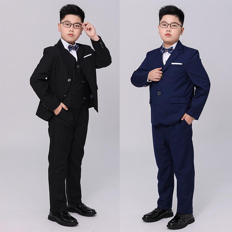 スーツ 男の子 キッズ ジュニア 大きいサイズ ゆったり ぽっちゃり フォーマル 礼服 ジャケット ポリエステル 秋冬 ピアノ発表会 演奏会 結婚式 七五三 入学式 卒業式 セレモニー ブラック ネイビー