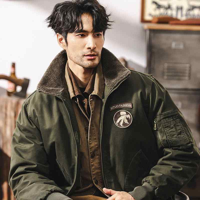 ジャケット メンズ 男性用 フライトジャケット ボンバージャケット アメカジ 中綿 裏起毛 厚手 防寒 保温 コットン アウター 秋冬 冬