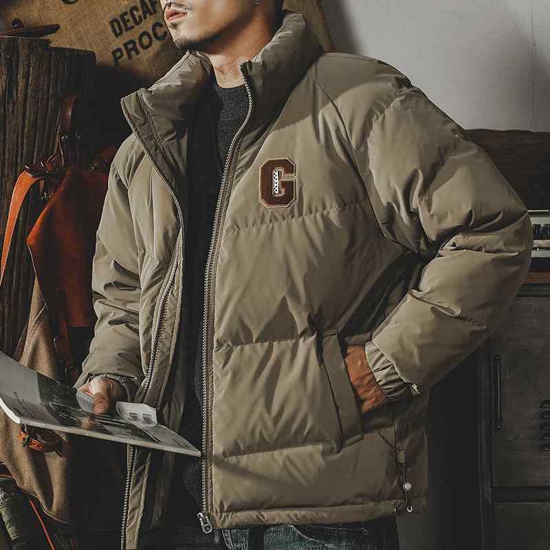 ダウンジャケット メンズ 男性用 高品質 90%ホワイトダックダウン 立襟 厚手 ボリューム感 ロング丈 ゆったり ルーズフィット オーバーサイズ トレンド ファッション 防寒 保温 秋冬 綿素材 普段使い アウトドア｜way-ugo