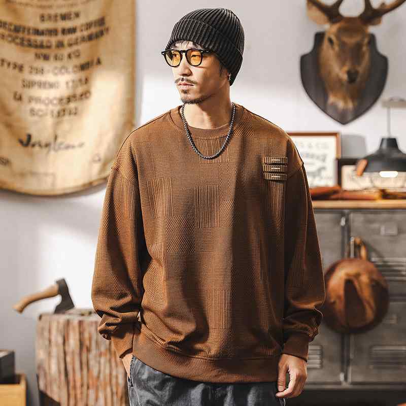 スウェット メンズ アメカジ ヴィンテージ 裏起毛 ヘビーウェイト クルーネック ゆったり オーバーサイズ ドロップショルダー カジュアル ポリエステル 綿 秋冬 トップス