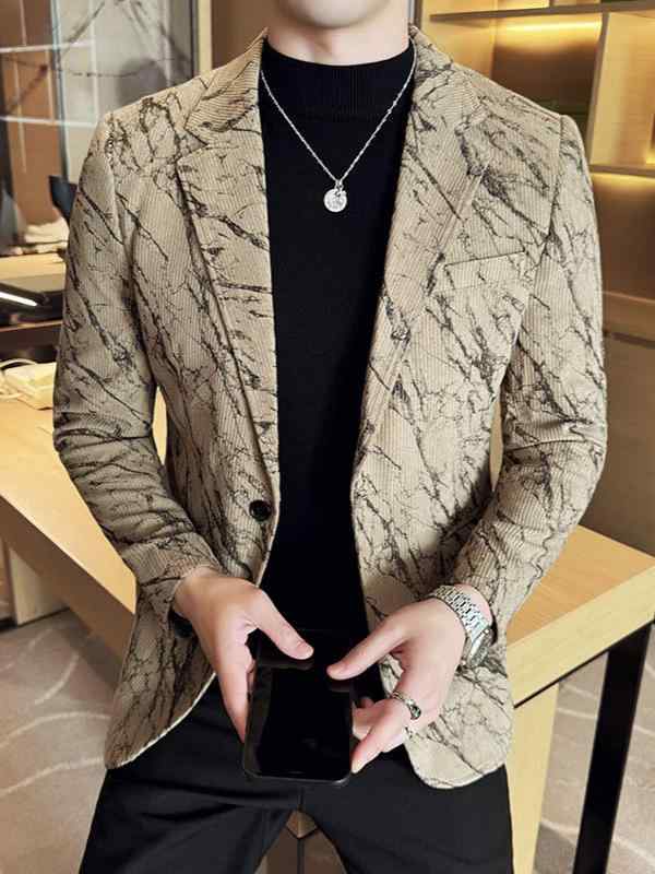 ジャケット メンズ 男性用 秋冬 ブリティッシュ 韓国風 スリムフィット スタイリッシュ テーラード オフィスカジュアル 普段使い カジュアル コーデュロイ 厚手 アウター シングルボタン 形態安定 色あせ防止 6,044円