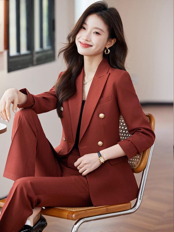 ジャケット レディース 女性用 春夏 長袖 ショート丈 ブレザー 美容室 ユニフォーム オフィス ビジネス 通勤 フォーマル カジュアル エレガント 上品 ポリエステル ウール セットアップ 上下セット