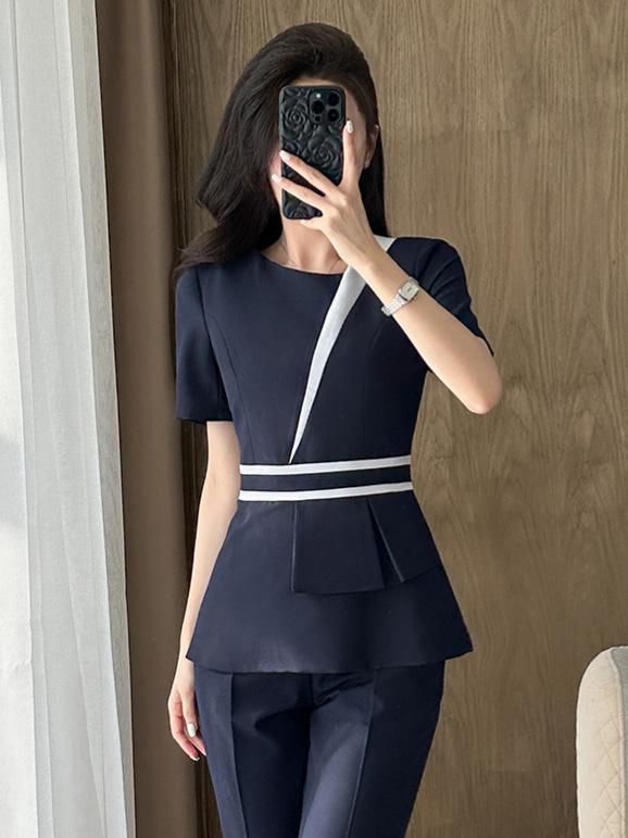 スーツ セットアップ レディース 半袖 夏 オフィス ビジネス 通勤 事務服 制服 薄手 軽量 接触冷感 上品 エレガント 高級感