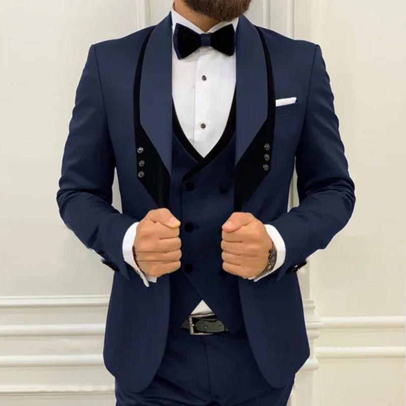 スーツ メンズ スリムフィット スリーピース ベスト付き ポリエステル素材 ビジネス フォーマル 通勤 礼服 宴会 結婚式 パーティー 通気性 セットアップ 春夏｜way-ugo
