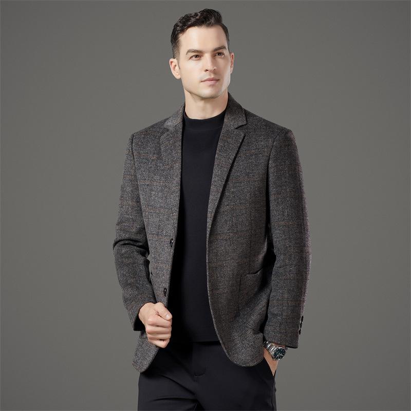 楽天市場】ウール チェック テーラード ジャケット メンズ