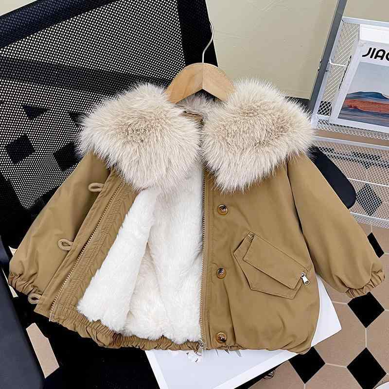 コート キッズ 女の子 裏起毛 厚手 ビッグファー襟 モッズコート 中綿コート 冬 防寒 保温 あたたかい カジュアル 普段使い 通学 コットン ジュニア アウター
