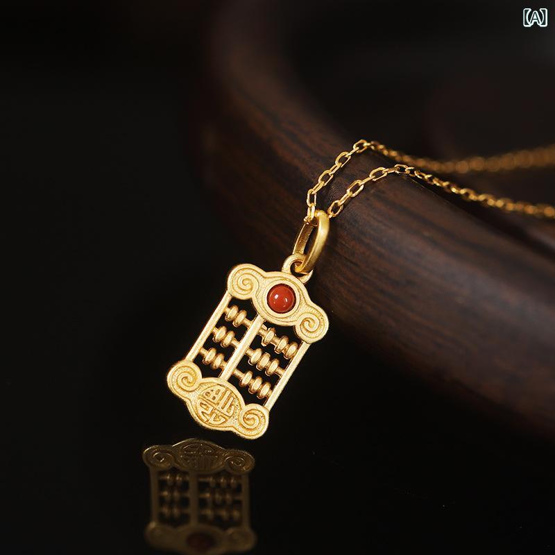 ネックレス ピアス レディース S925純銀 金メッキ 南紅メノウ そろばんモチーフ ゴールド シルバー 華奢 かわいい デイリー カジュアル アクセサリー ジュエリー