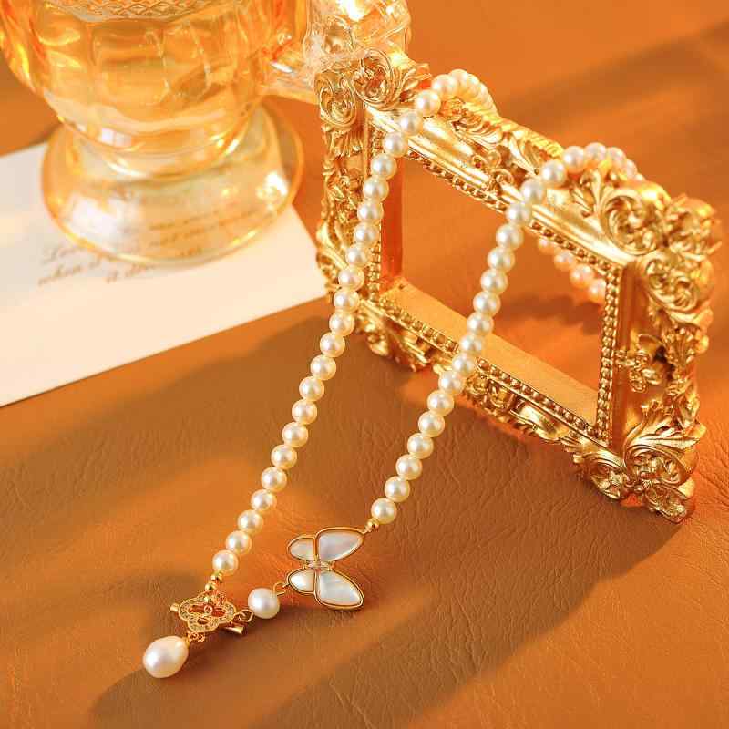 楽天市場】ネックレス マザーオブパール 扇花1花両面 白蝶貝 お花