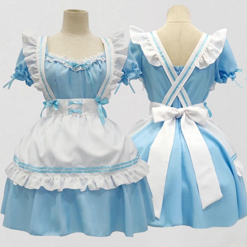 コスプレ衣装 レディース メイド服 メイド衣装 ロリータファッション ワンピース ドレス アニメ 二次元 イベント 仮装 大きいサイズ ゆったり ぽっちゃり