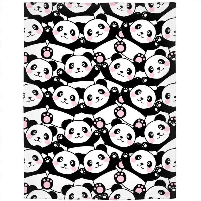ブランケット かわいいパンダキャラクター ポリエステル フランネル 柔らかな肌触り 暖かい 心地よい 軽量 インスタ風 ソファ リビング 寝室 ひざ掛け 掛け布団 抱き毛布