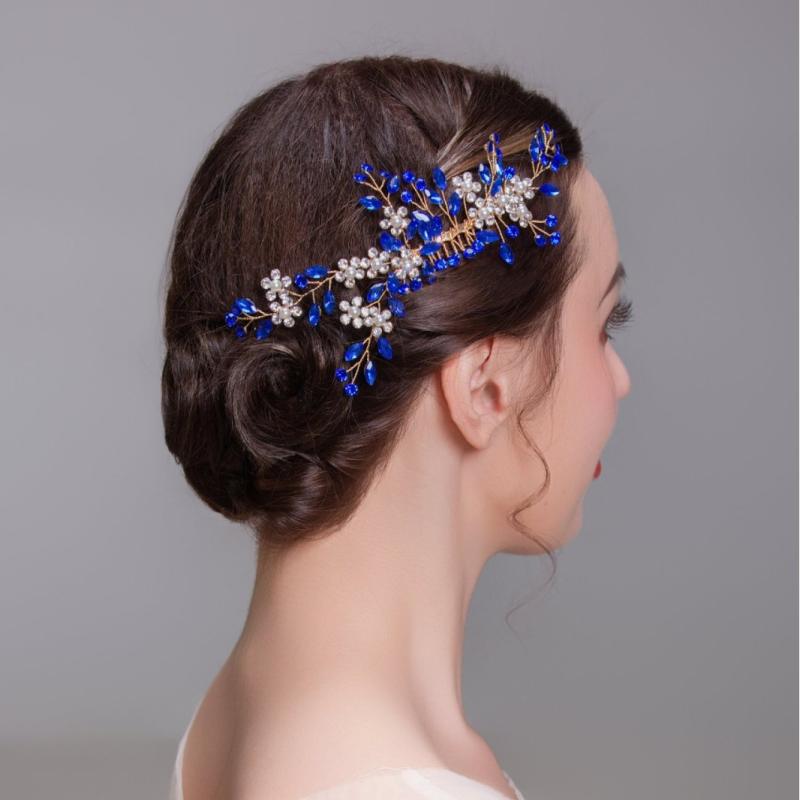 ヘッドドレス 新婦 ブライダル 女性用 欧風 ハンドメイド ラインストーン フラワーモチーフ ヘアコーム ヘアアクセサリー ホワイト 結婚式 披露宴 ウェディングドレス フォーマルドレス アップヘア サイドアクセサリー
