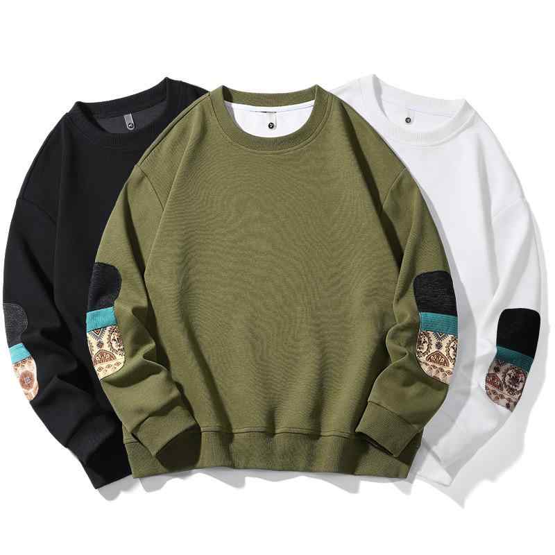 スウェット トレーナー メンズ 春秋 アメカジ 長袖Tシャツ 大きいサイズ ビッグシルエット ゆったり カジュアル トップス 綿 丸首 ホワイト ブラック グリーン