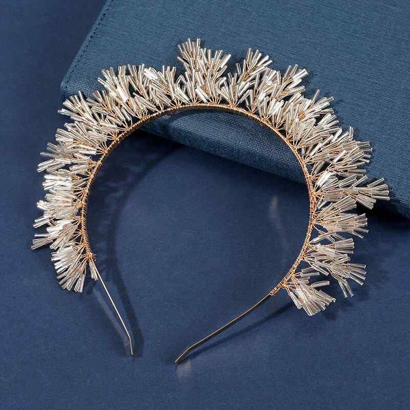 ヘッドドレス レディース 花嫁 ウェディング ブライダル 欧米風 手作り カチューシャ ヘアアクセサリー 高級感 ゴージャス 結婚式 二次会 パーティー