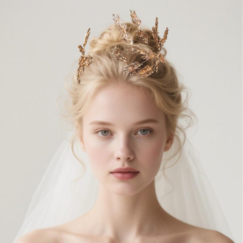 ヘアアクセサリー レディース ブライダル 花嫁 ウェディング 髪飾り ヘッドドレス ティアラ クラウン 王冠 カチューシャ 合金製 調整可能 民族調 レトロ アンティーク ゴールド シルバー