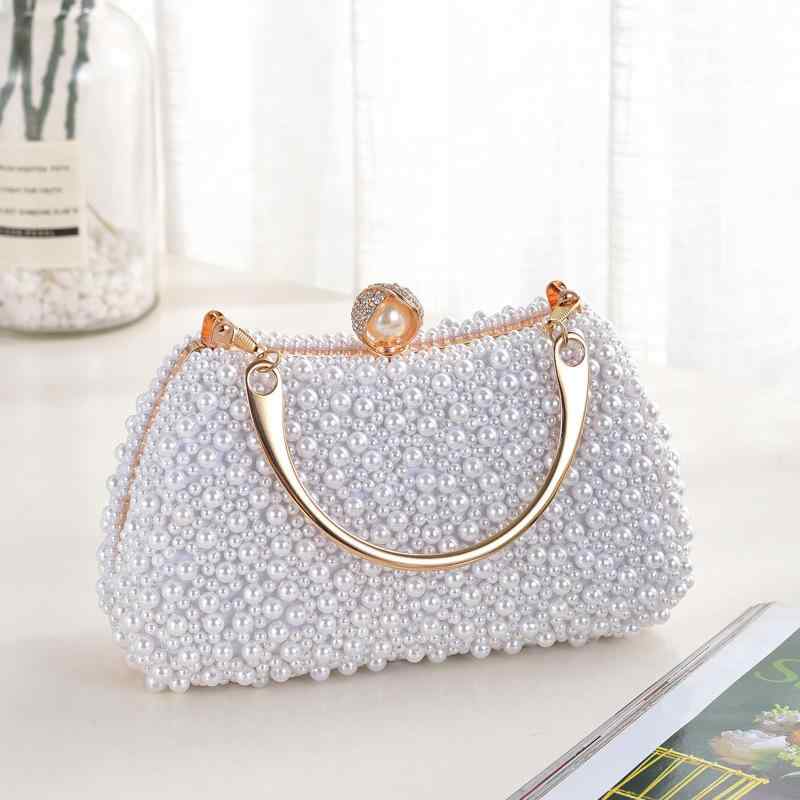 クラッチバッグ 清楚 上品 パール ビーズ飾り イブニングバッグ パーティバッグ 結婚式 二次会 フォーマル ハンドバッグ 無地 スクエア型 着脱式ハンドル ミニバッグ 化粧ポーチ スマホポーチ 普段使い ホワイト アイボリー 春夏