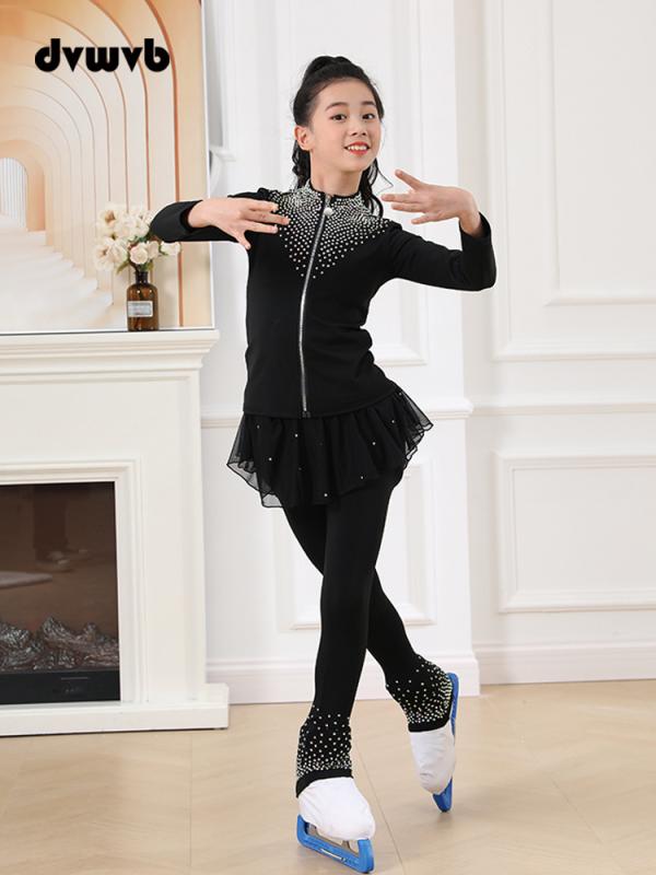 キッズ ガールズ セットアップ 裏起毛 フリース 長袖 ロングズボン下 秋冬 労働者の一団のど首 心地よい 運動競技 お部屋お召しもの 普段使い走り 運動すること着 生あたたかい 防寒 保温 伸縮性 黒いこと