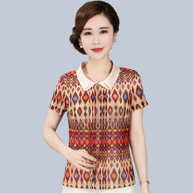 Tシャツ レディース 大人 半袖 メッシュ 薄手 夏 ビッグシルエット ゆったり 花柄 プルオーバー トップス カジュアル 普段使い 軽量|way-ugo