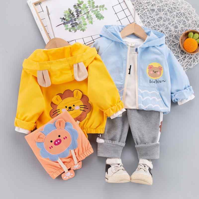 パーカー スウェット キッズ 子供服 男の子 女の子 春秋 フード付き 長袖 3点セット セットアップ パンツ キャラクター かわいい おしゃれ カジュアル 韓国ファッション 綿 コットン