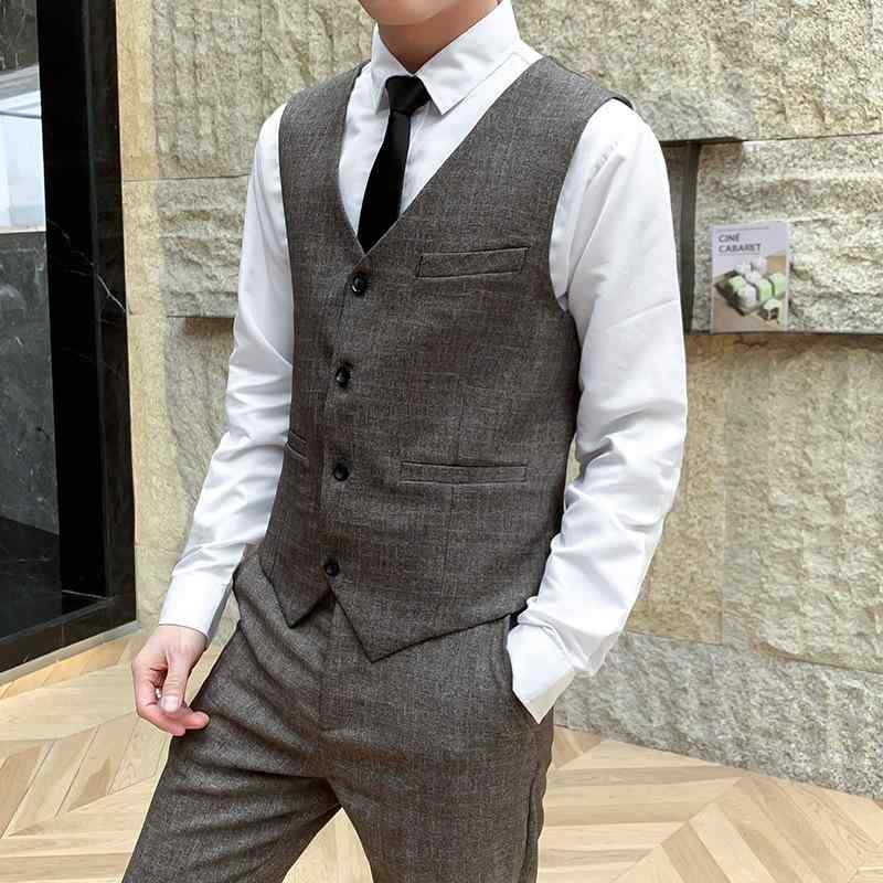 セットアップ メンズ 男性用 ベスト ジレ スラックス パンツ 2点セット チェック柄 グレンチェック ビジネスカジュアル オフィス 通勤 普段使い オールシーズン 大きいサイズ アセテート混紡 ネイビー グレー ブラウン系