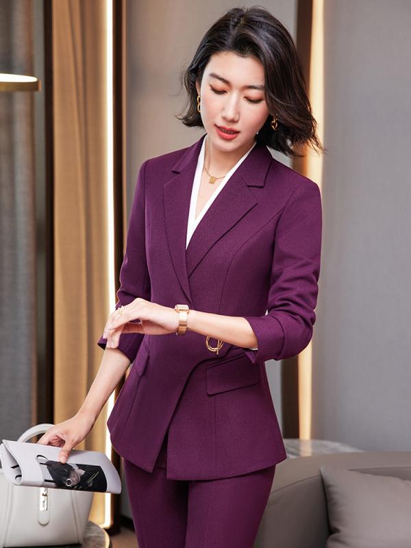 スーツ セットアップ レディース 女性用 ブラック 長袖 高級感 高品質 エレガント 上品 きちんと感 ビジネス 仕事服 ワークウェア ユニフォーム ホテル 受付 フロント 宝石店 秋冬
