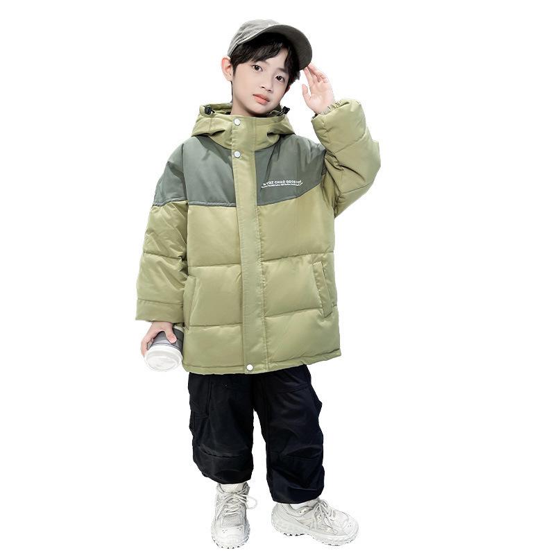 中綿ジャケット 男の子 ジュニア キッズ 男児 フード付き ハイネック 厚手 暖かい 防寒 綿 コットン アウター コート ブルゾン おしゃれ 韓国風 普段使い 通学 秋冬