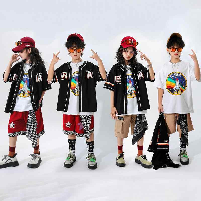 ダンス衣装 キッズ 子供 男の子 女の子 ヒップホップ ストリート ジャズ 発表会 ステージ パフォーマンス 練習着 モデル ウォーキング セットアップ 上下セット 綿混紡 ポリエステル