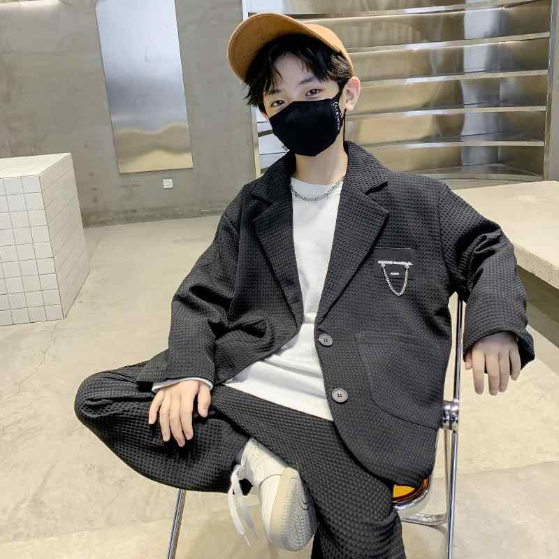 スーツ キッズ 男の子 ジュニア 春秋 フォーマル ジャケット ブレザー セットアップ 礼服 セレモニー 入学式 結婚式 発表会 おしゃれ カジュアル テーラード シングルボタン ポリエステル 長袖