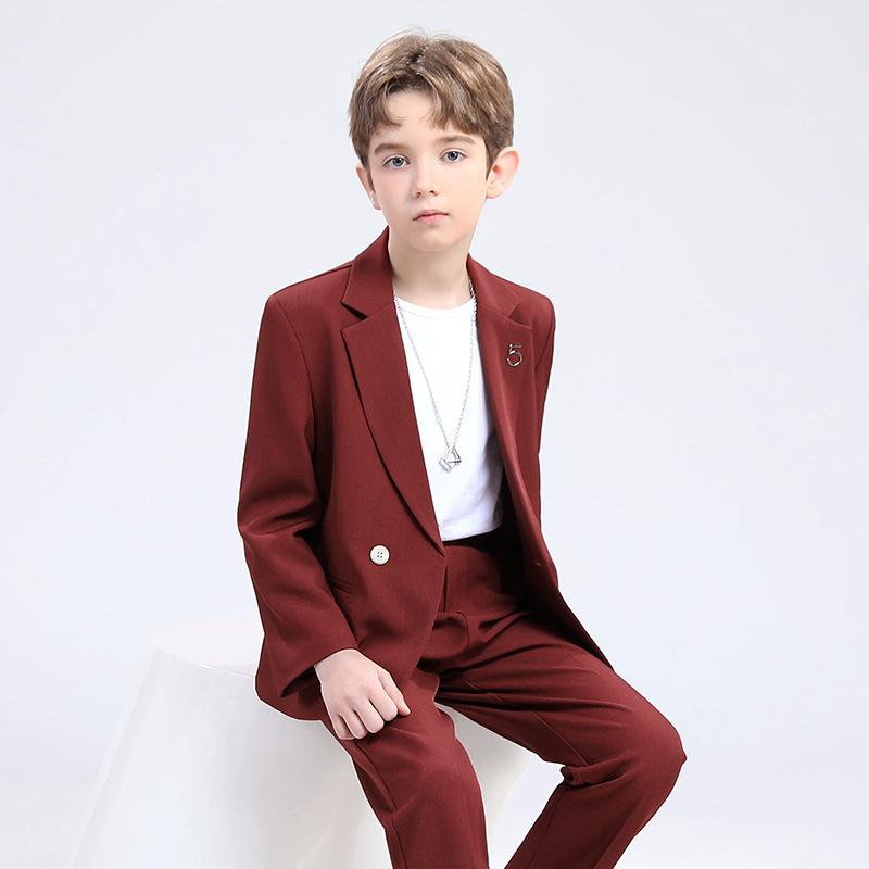 ジャケット セットアップ キッズ 男の子 スーツ フォーマルウェア イングランド風 ブリティッシュ カジュアル スタイリッシュ 発表会 演奏会 結婚式 誕生日 記念日 入学式 卒業式 フラワーボーイ シングルブレスト 無地 春秋冬 ポリエステル混紡