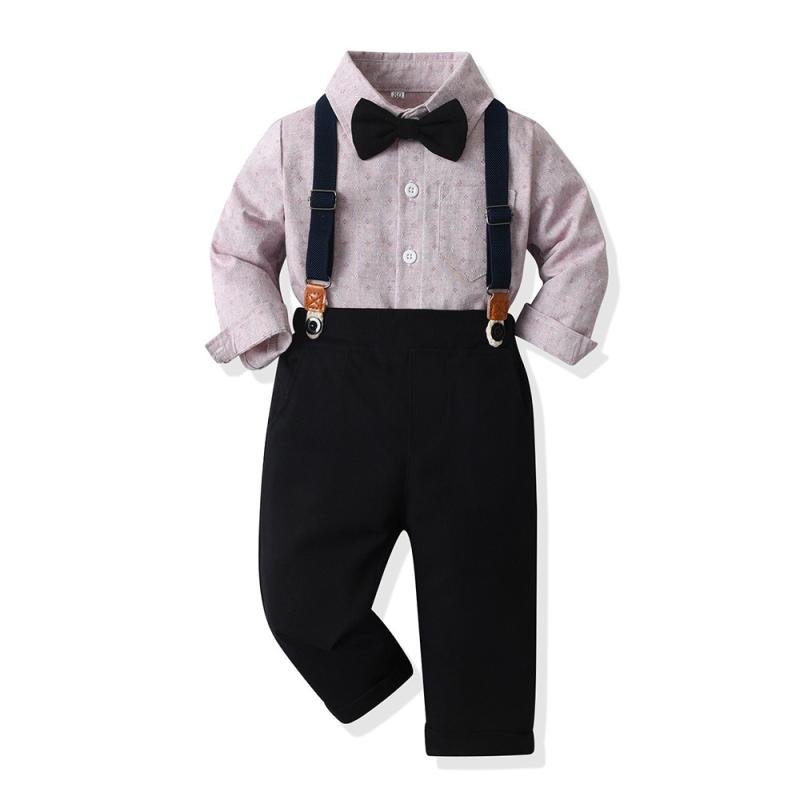 キッズ 男の子 子供服 シャツ 長袖 ロングパンツ セットアップ 春秋 欧米風 カジュアル 2点セット 通園 通学 普段使い 綿 コットン 無地 ライトグレー 幼児 小学生 ボーイズ 上下セット