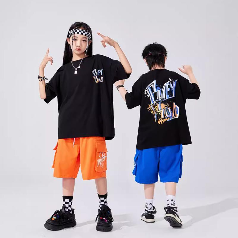 セットアップ キッズ 男の子 ヒップホップ ストリートダンス 上下セット 綿 春秋 かっこいい トレンド ストリートファッション パフォーマンス 発表会 イベント