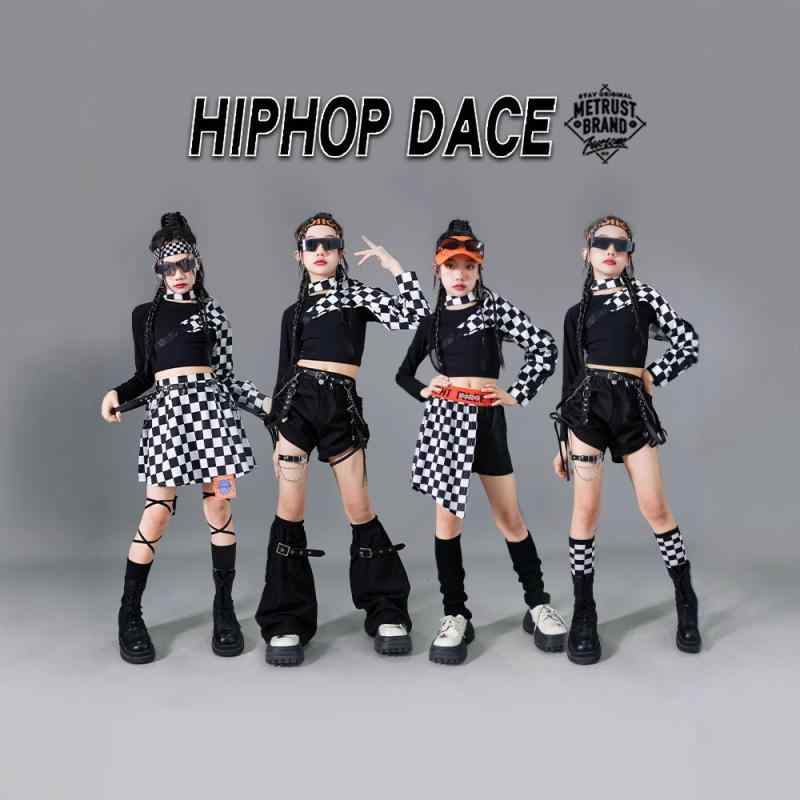 セットアップ キッズ 女の子 ダンス衣装 ジャズ ストリート ヒップホップ ダンス 発表会 練習着 クール おしゃれ 長袖 ショートパンツ 上下セット 春秋 黒