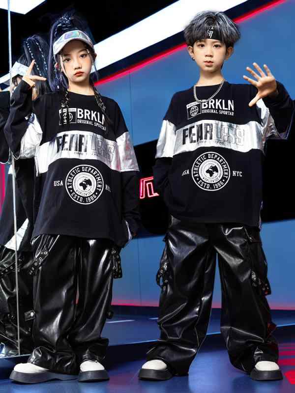 ダンスウェア キッズ 男の子 ヒップホップ ストリート 韓国ファッション 上下セット セットアップ 発表会 舞台衣装 パフォーマンス ドラム練習 綿 コットン