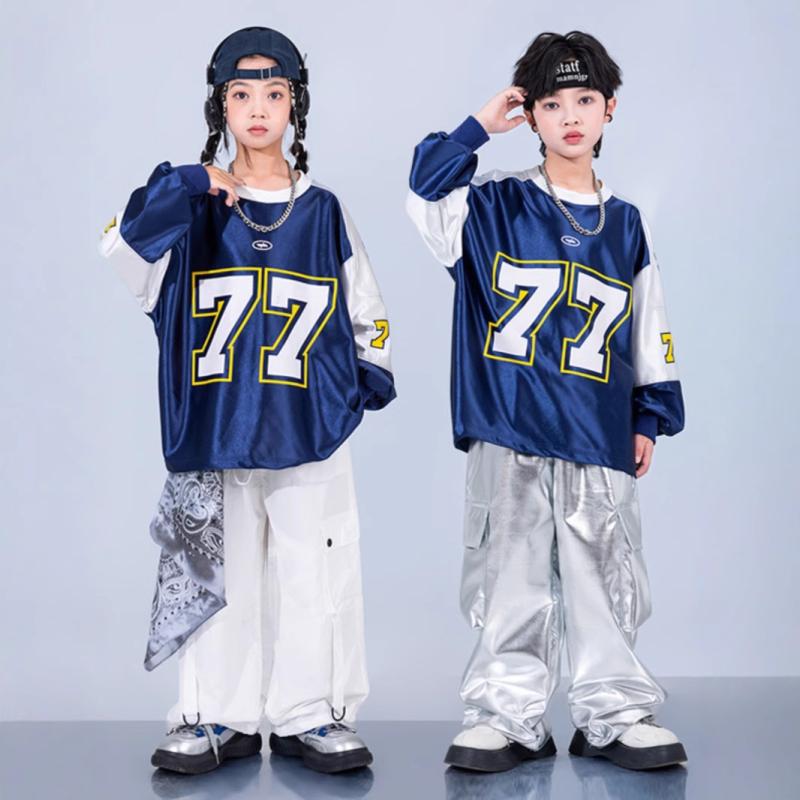 キッズ ダンス衣装 男の子 ヒップホップ ストリート系 おしゃれ かっこいい クール ドラム 発表会 ステージ衣装 スパンコール ポリエステル 春秋 セットアップ 上下セット
