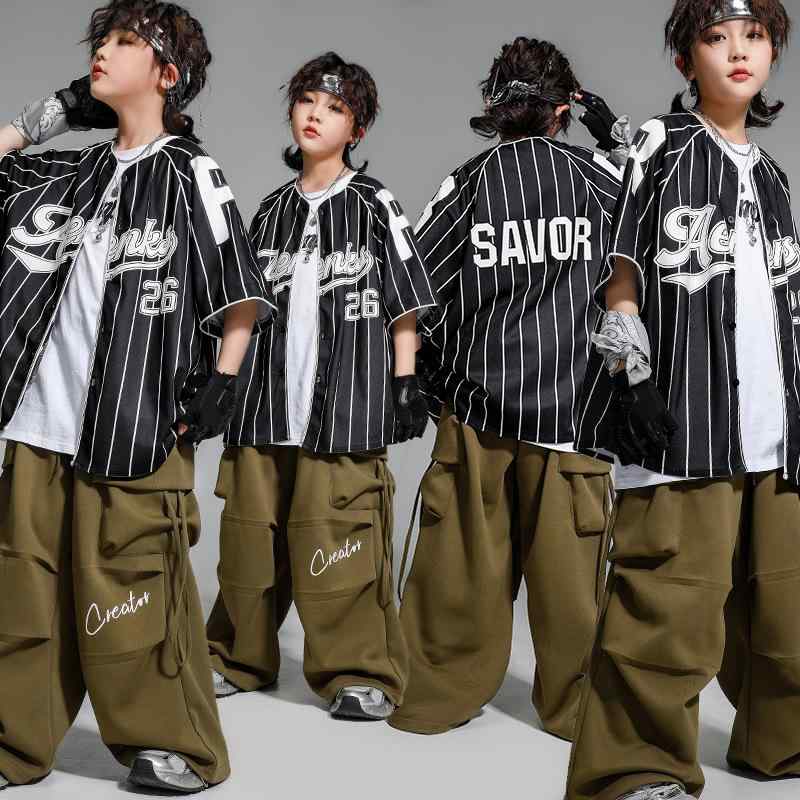 社交ダンス御召しもの キッズ 御坊っちゃん うしろ帯 縞模様柄 野球上衣 セットアップ 御居処跳ねる 表どおり社交ダンス 御召しもの 習い事着 告げ知らせる会 でき事 伸縮性
