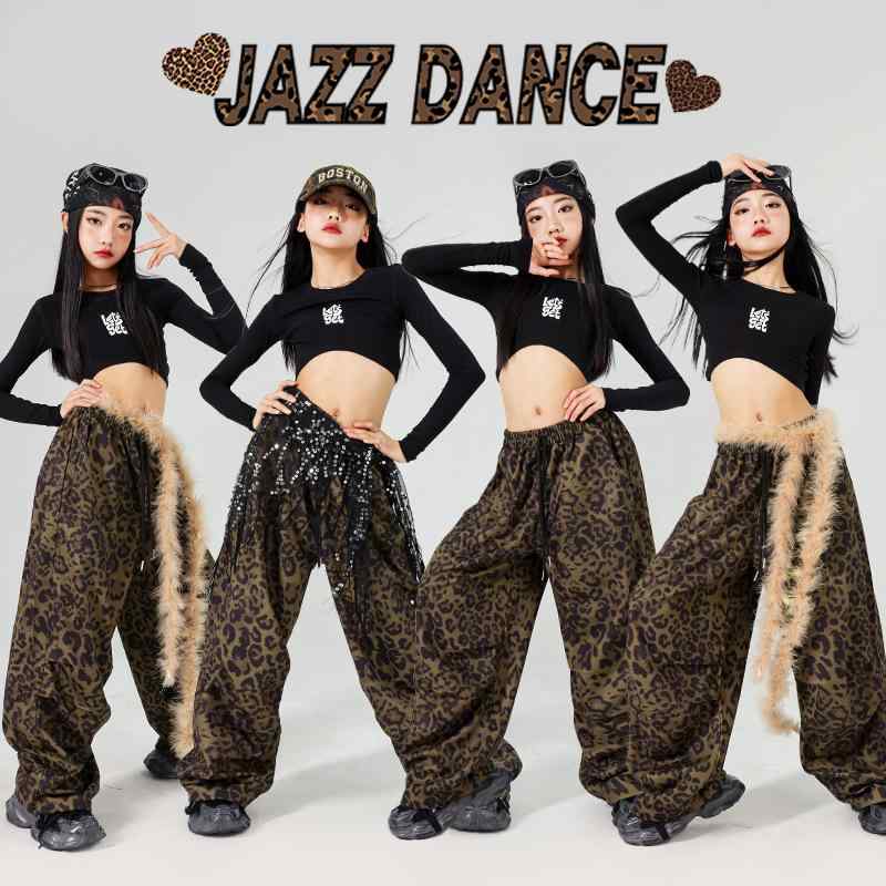 ダンス衣装 キッズ 女の子 ジャズ ストリート 練習着 レッスン着 発表会 舞台 パフォーマンス 快適 動きやすい 上下セット トップス パンツ ポリエステル スタイリッシュ カジュアルウェア