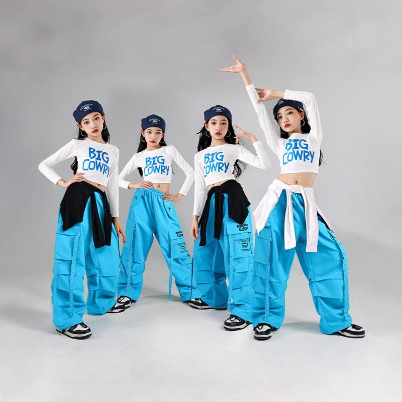 ダンスウェア キッズ 女の子 カラフル ポップ ジャズ ヒップホップ ストリートダンス 練習着 発表会 ステージ 衣装 トップス パンツ セットアップ 動きやすい 春秋