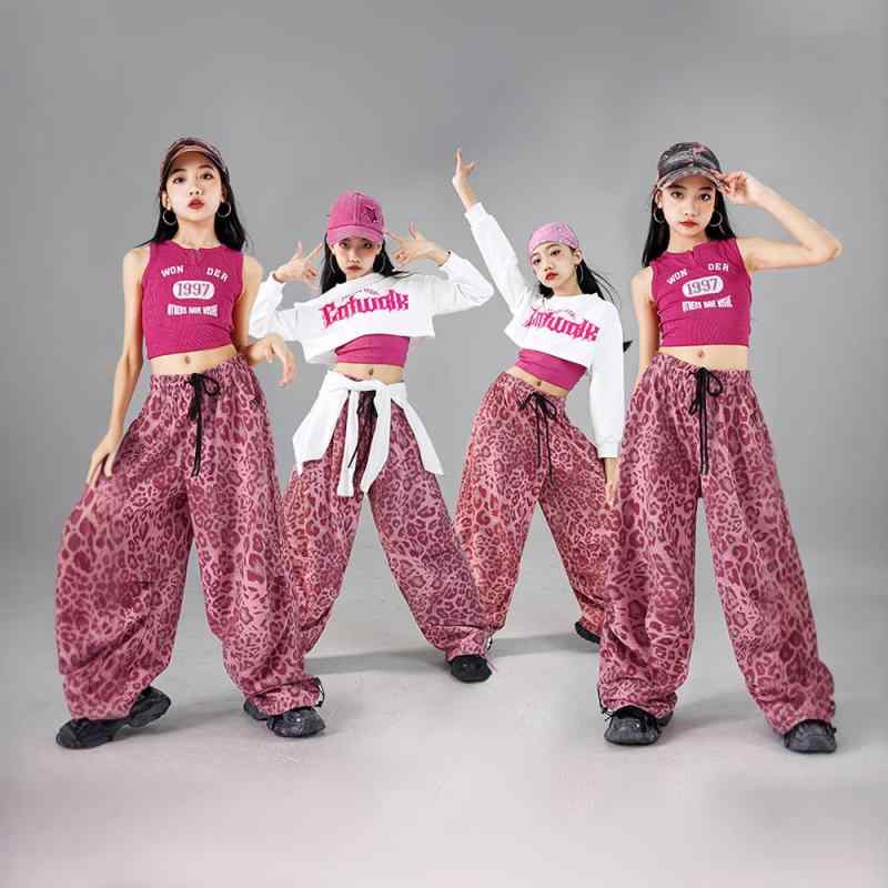ダンスウェア キッズ ガールズ ジャズ ストリート ヒップホップ 発表会 衣装 練習着 レッスン着 トップス パンツ セットアップ ドーパミンカラー 鮮やか おしゃれ かわいい 綿素材