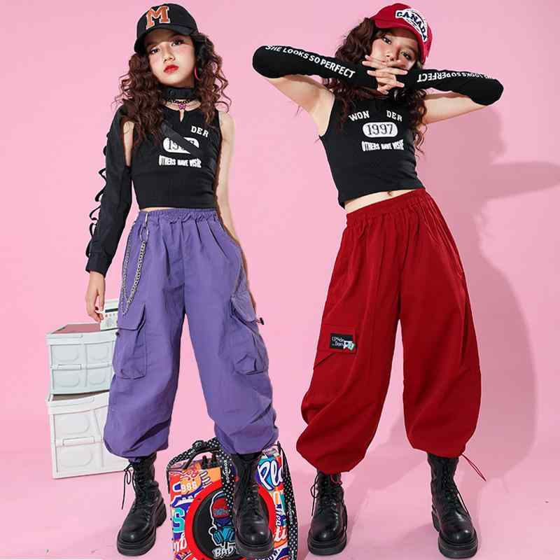 ダンスウェア キッズ 女の子 ジャズダンス ヒップホップ ストリート系 発表会 ステージ衣装 ファッションショー 演出服 トレンド おしゃれ かわいい 子供服 コットン 秋冬