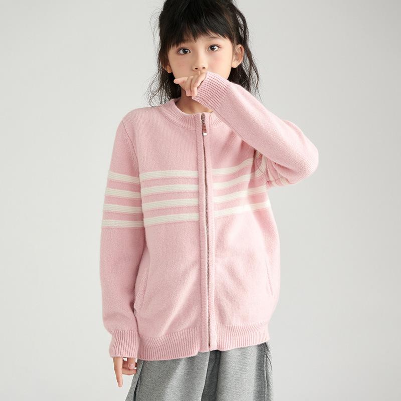 ニットカーディガン セーター 子供服 男の子 女の子 ボーイズ ガールズ ジュニア ウール ジップアップ 長袖 ハイネック 厚手 暖かい おしゃれ カジュアル 通学 アウター 秋冬