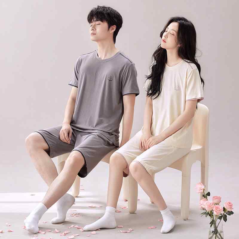 パジャマ ルームウェア 男女兼用 メンズ レディース 接触冷感 モダール 半袖 トップス ショートパンツ 短パン セットアップ 春夏 吸湿速乾 通気性 部屋着 普段使い リラックス シンプル 無地 丸首