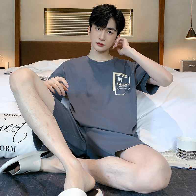 ルームウェア メンズ 男性用 半袖 ショートパンツ パジャマ 上下セット 綿 コットン 薄手 軽量 クルーネック 部屋着 ワンマイルウェア 快適 シンプル カジュアル リラックス 春夏