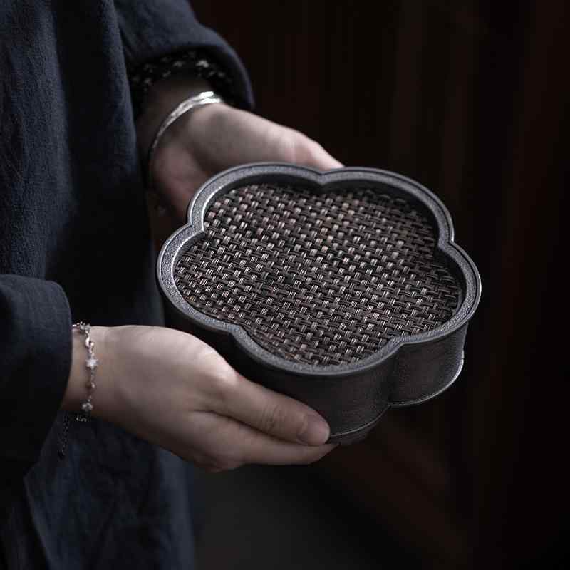 茶盤 錫製 古錫 レトロ 和風 アンティーク調 貯水式 水受け 中国茶 功夫茶 茶道 茶具 今めかしい 室内装飾 金蟾装飾 壺承 急須台 ポット引っ敷き