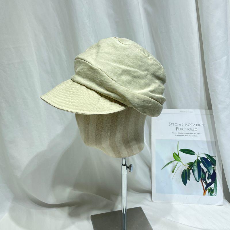 キャスケット レディース 女性用 デザイナーズ 無地 シンプル カジュアル 上品 レトロ 軽量 薄手 通気性 UVカット 日よけ 日焼け対策 防風 つば広 ポリエステル 春夏秋 コーヒー グレー ベージュ 通勤 ファッション