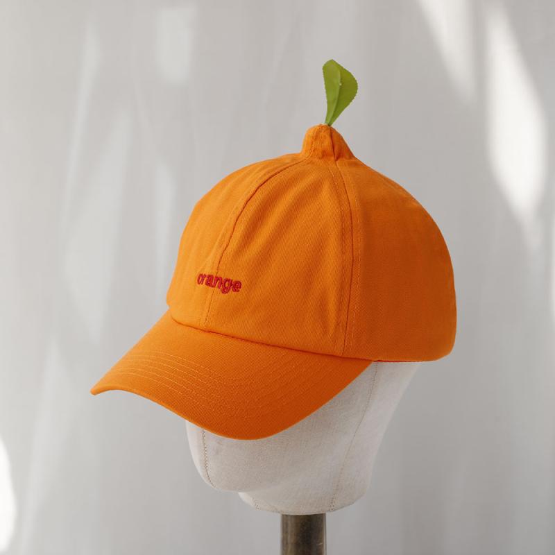 キャップ レディース 帽子 野球帽 かわいい オレンジ ビタミンカラー コットン 綿 紫外線対策 日よけ 通気性 速乾 防水 防風 ショートブリム 普段使い お出かけ スポーツ アウトドア 春夏