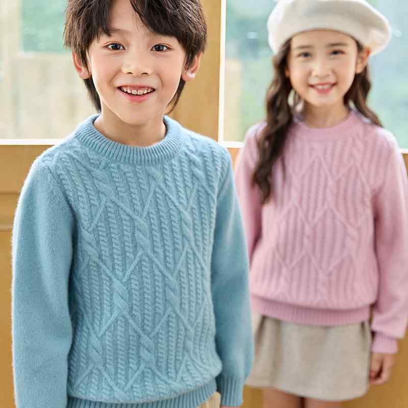 ニット キッズ 男の子 女の子 ジュニア ハイネック ケーブル編み 厚手 肉厚 ウール カシミヤ セーター 秋冬 暖かい 防寒 通園 通学 普段使い 上質 韓国風