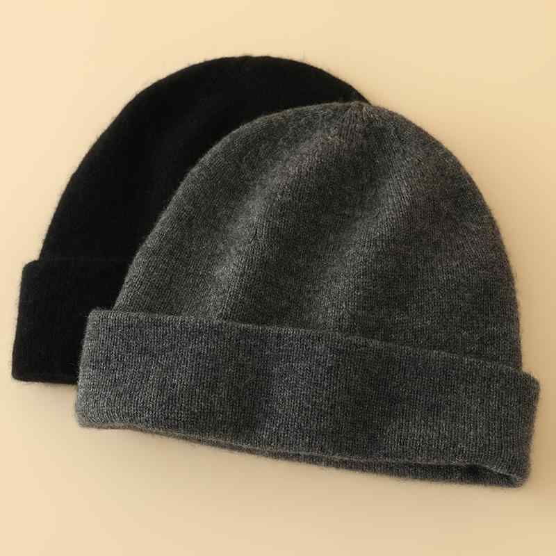 ニット帽 メンズ 厚手 カシミヤ ニットキャップ 保温 防風 防寒 あったか シンプル おしゃれ カジュアル 万能 着回し 普段使い デイリーユース 通勤 通学 秋冬 多色展開 グレー ブラック