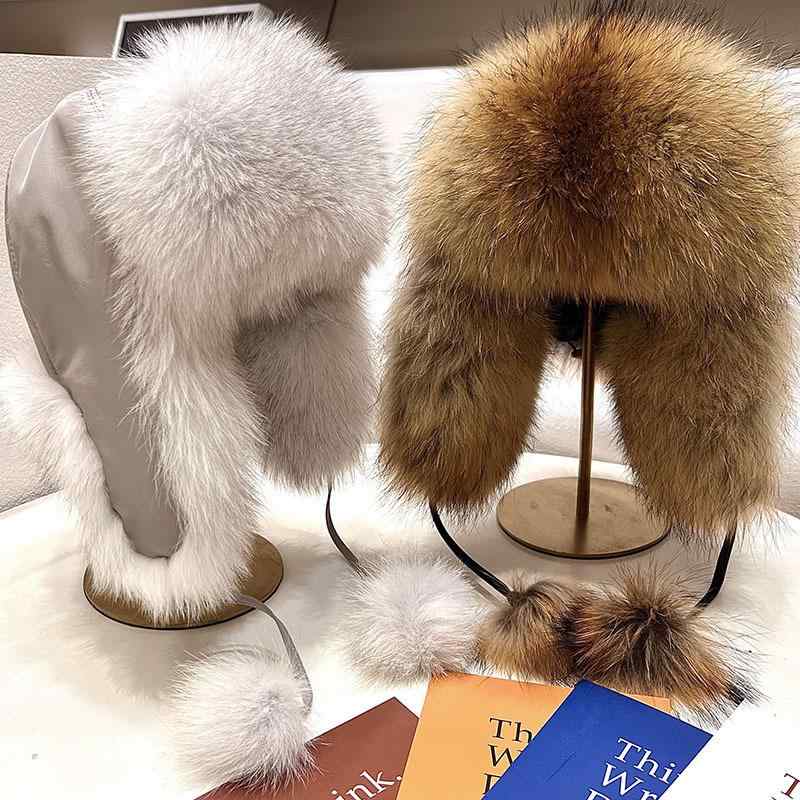 帽子 レディース 親子 キッズ フライトキャップ ロシア帽 フォックスファー リアルファー 毛皮 耳当て付き 防寒 保温 あったか 暖かい 秋冬 普段使い アウトドア サイズ調整可能 ブルー系 ブラウン系 ピンク系