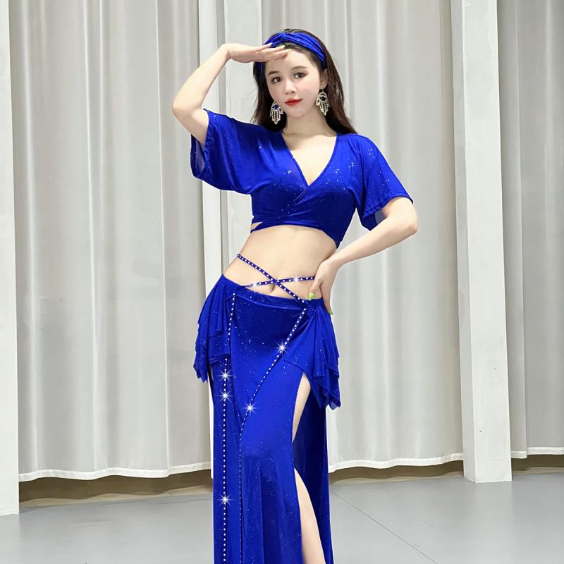 ベリーダンス 衣装 レディース オリジナルデザイン 高級感 メッシュ シアー 練習着 レッスンウェア 発表会 ステージ衣装 コスチューム セットアップ 上下セット 秋冬