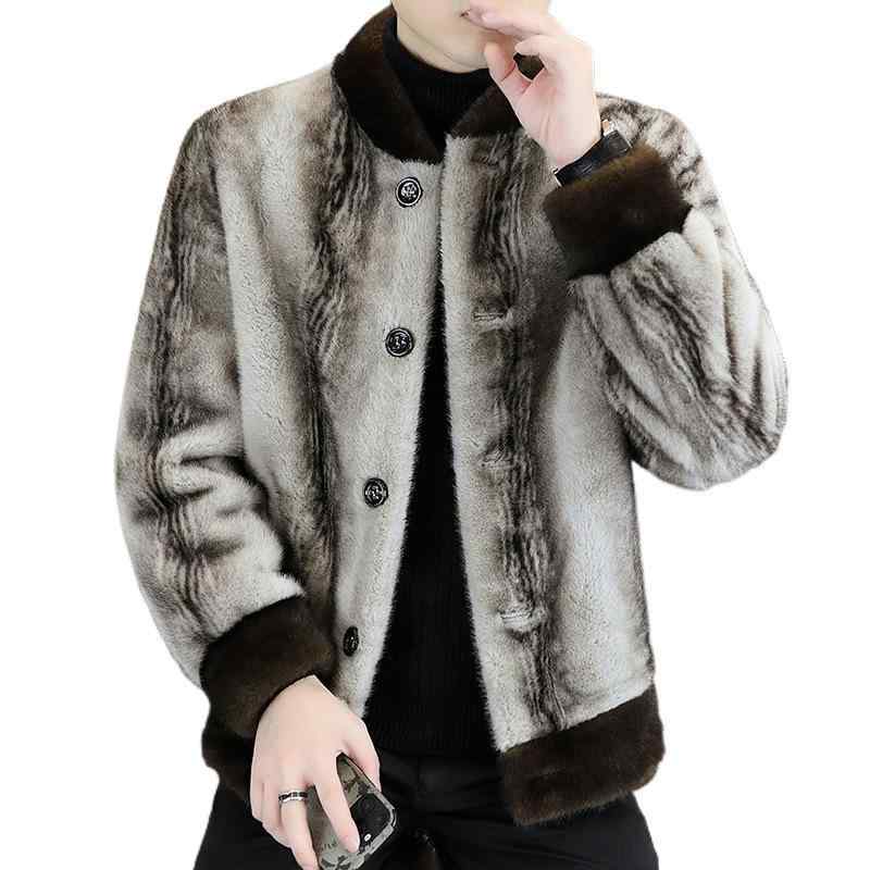 コート メンズ 男性用 高級感 リバーシブル 厚手 あたたかい ロング丈 ストレートシルエット トグルボタン 秋冬 フェイクファー ミンク調 フェイクレザー アウター フェイクムートン カーキ ブラック ブラウン