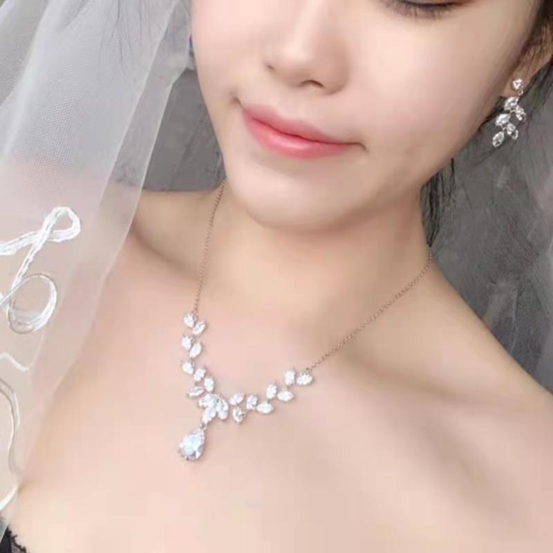 jewelry set, women's necklace, earrings, zirconia, luxurious, high visibility, simple, gorgeous, bridal, wedding party, formal dress, wedding, wedding, wedding, wedding, wedding, wedding, invitation, birthday, anniversary
